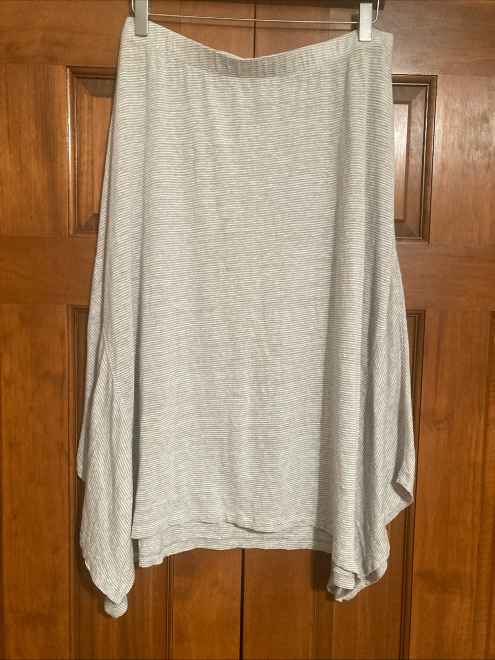 Eileen Fisher pearl Gray Asymmetrical midi linen jersey Skirt women’s small